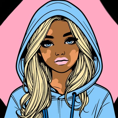 realistic girl with a hoodie