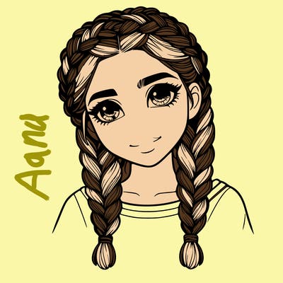 realistic girl with braids