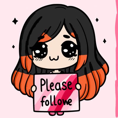 a girl holding  a sign  saying please  follow  me