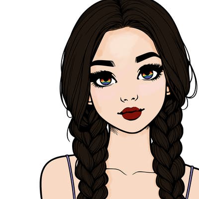 realistic girl with braids