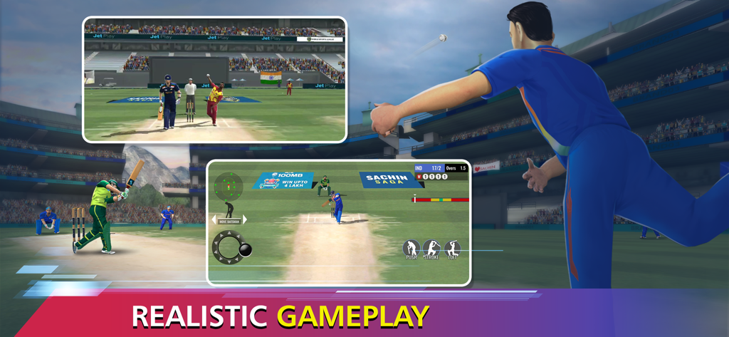Sachin Saga Cricket Champions - Realistic gameplay screenshots from the Sachin Saga Cricket Champions mobile game