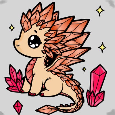 little cute crystal dragon