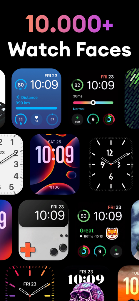 Watch Faces Gallery: Coolz - A diverse collection of over 10,000 custom Apple Watch faces including health complications and aesthetic designs