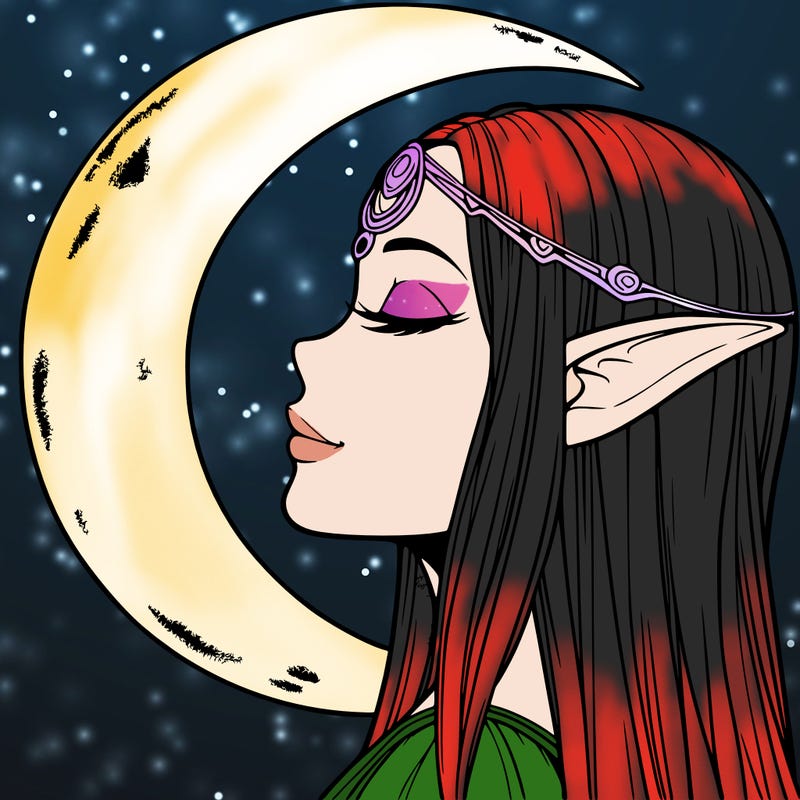 a realistic moon elf