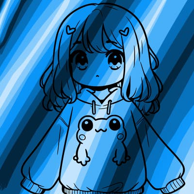 girl wearing frogging sweatshirt