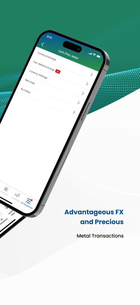 Emlak Katılım Mobile - Pantalla de la aplicación Emlak Katilim Mobile para cambio de divisas y transacciones de metales preciosos.