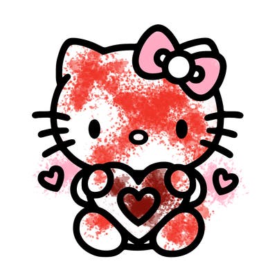 cute hello kitty with heart