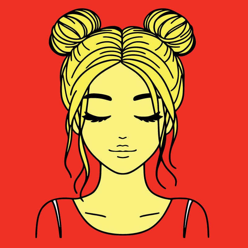 woman with hair buns