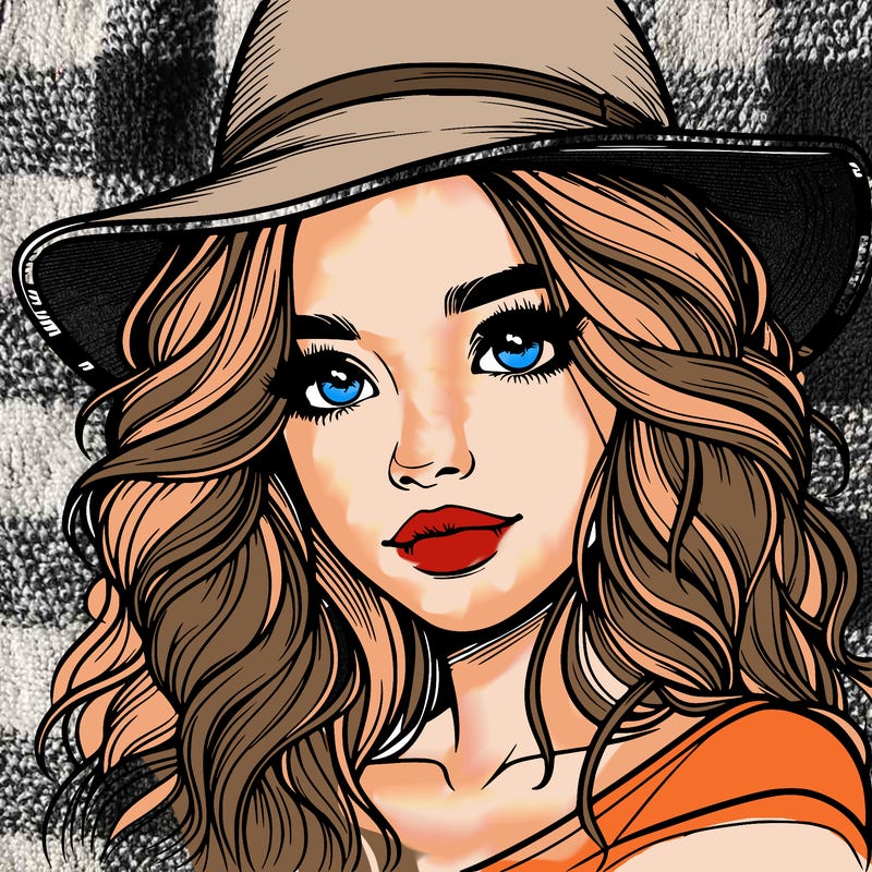 realistic girl with hat