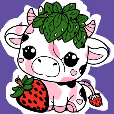 cute strawberry cow