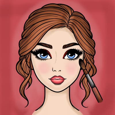 realistic person with makeup