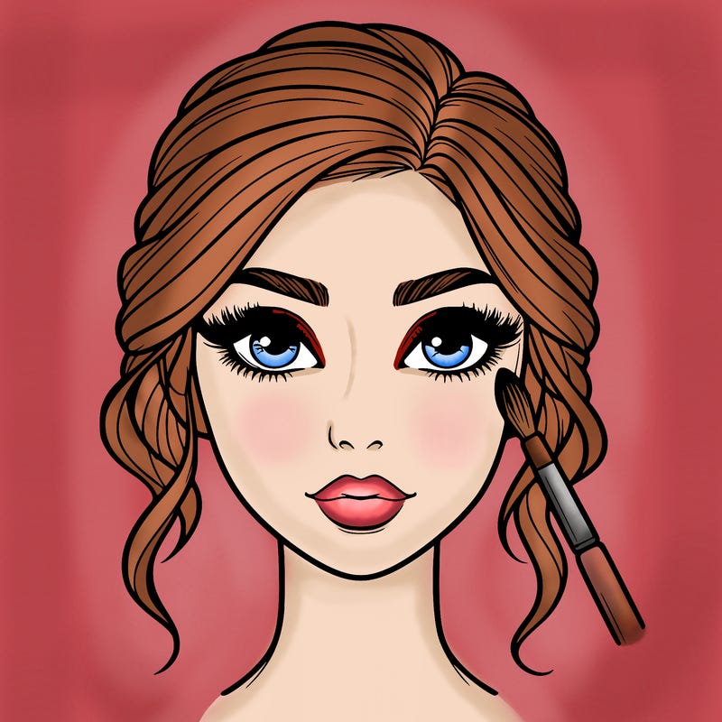 realistic person with makeup