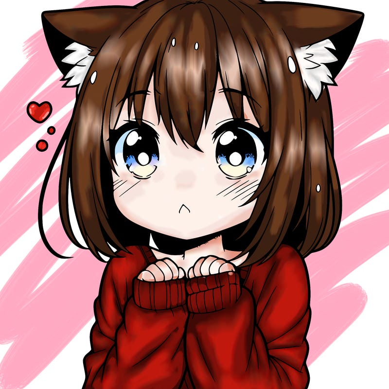 shy anime catgirl