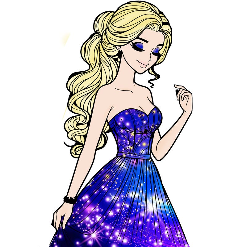 a realistic woman wearing an elegant dress