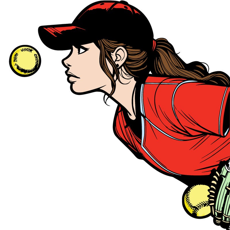 realistic softball player