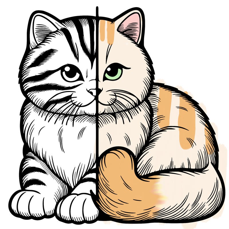 realistic split cat