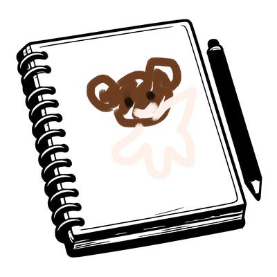 realistic blank sketch pad