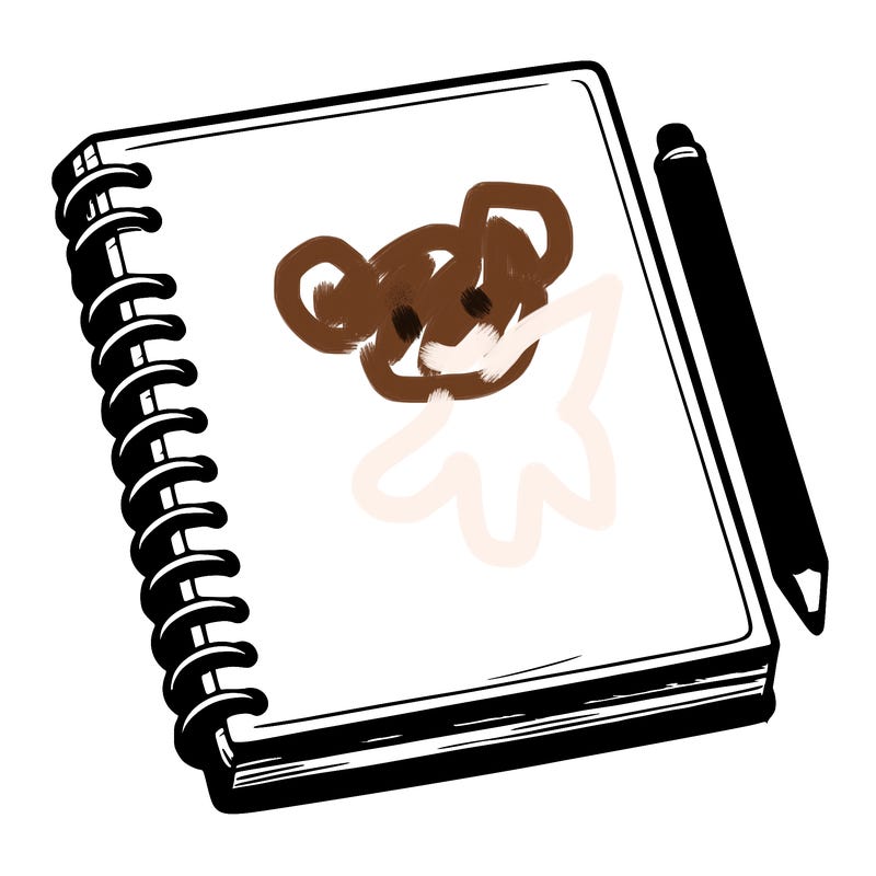 realistic blank sketch pad