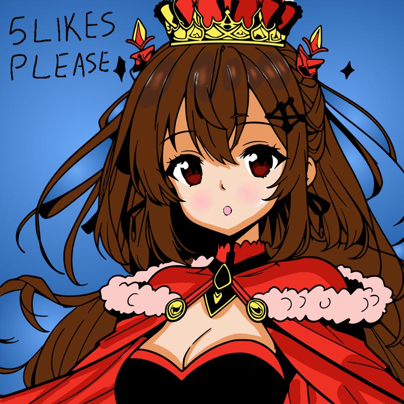 a anime girl who has a role to be a queen