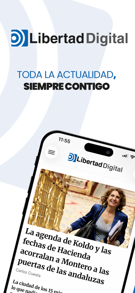 Libertad Digital - Libertad Digital mobile app displaying a Spanish political news article on a smartphone