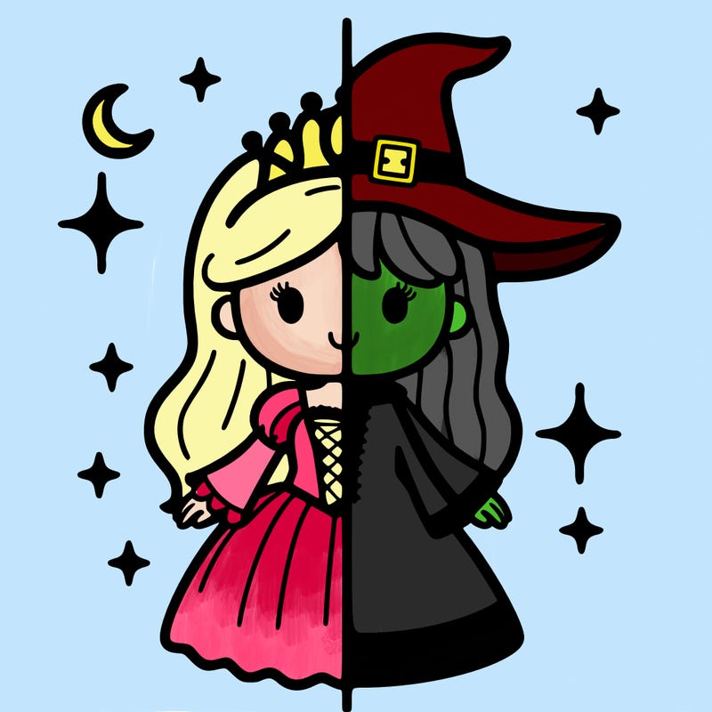 split princess and witch