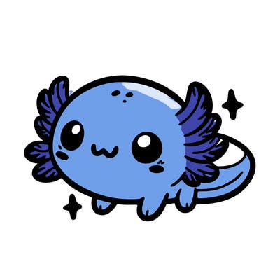 cute easy baby axolotl