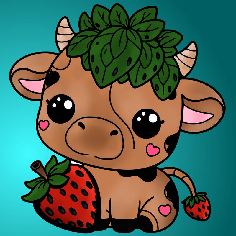 cute strawberry cow