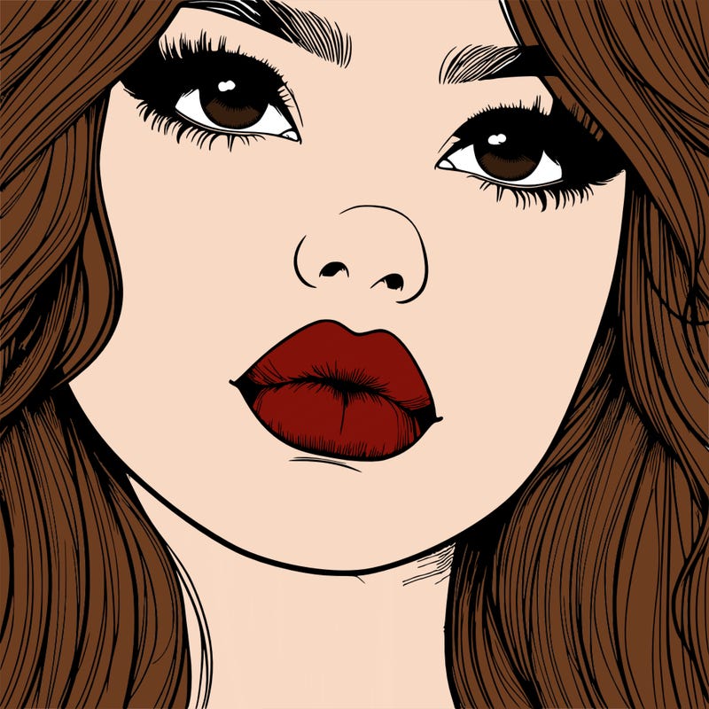 really realistic girl with lips