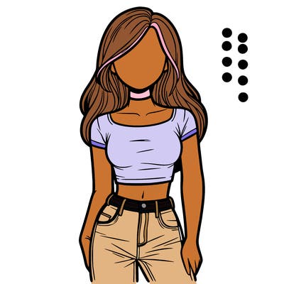 girl with a crop top and jeans