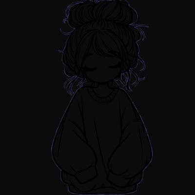 girl with baggy sweatshirt and messy bun