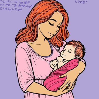 mother holding baby realistic