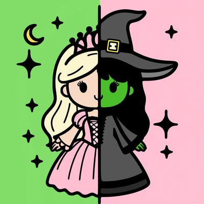 split princess and witch