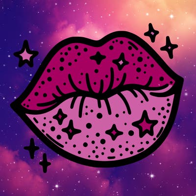 glittery lip