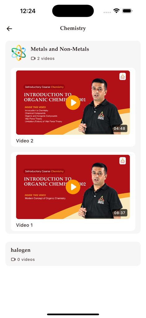 Trinity College App - Captura de tela de vídeo aulas e palestras de química no Trinity College App
