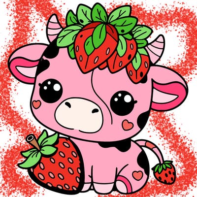 cute strawberry cow