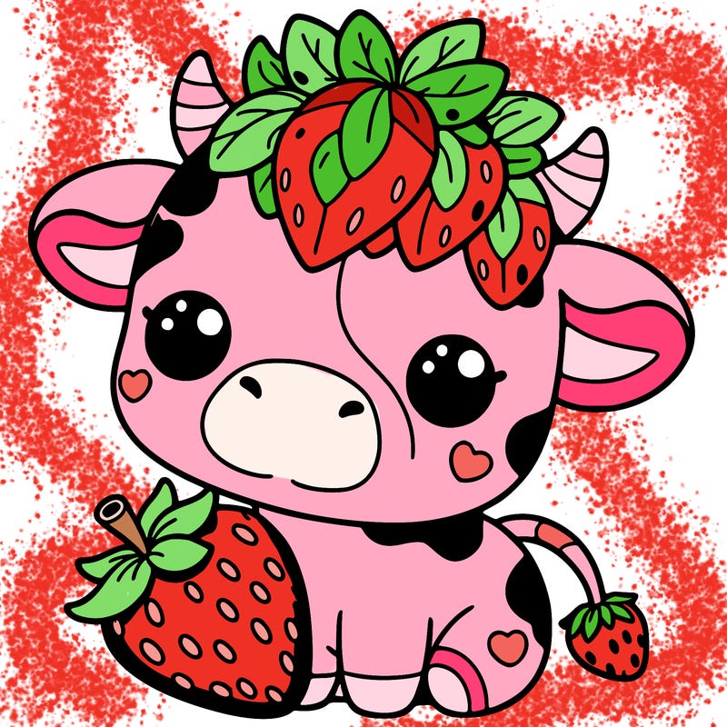 cute strawberry cow