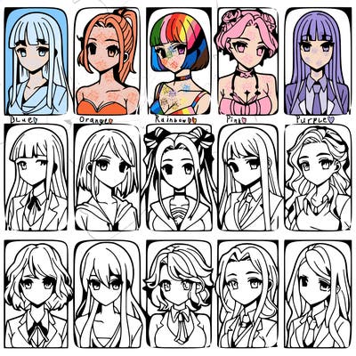 girls that look diffrent anime