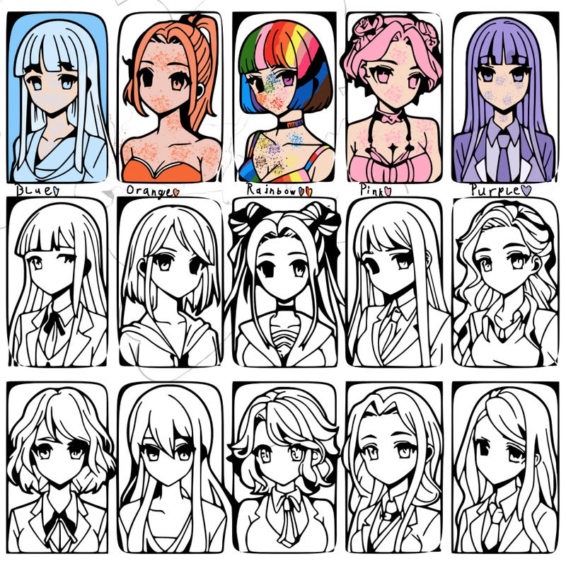 girls that look diffrent anime