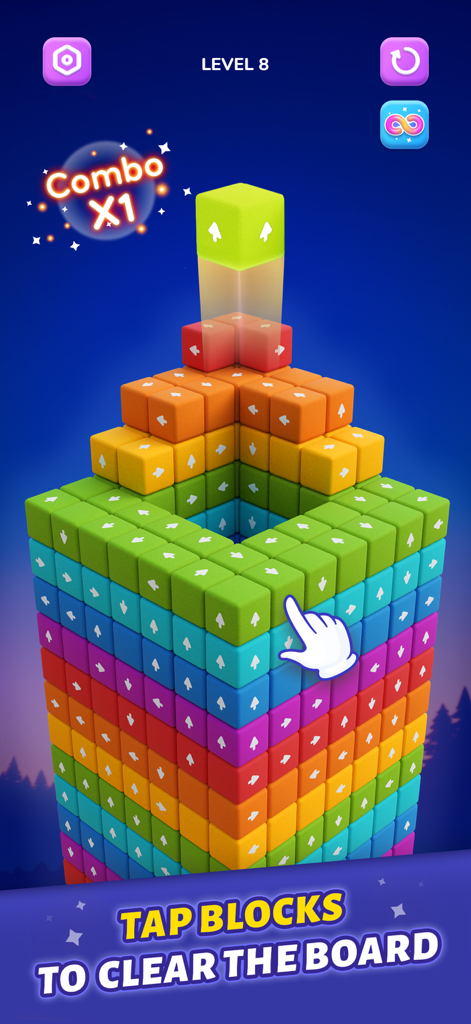 Block Away - Tap Out Puzzle - Tour de blocs 3D colorés dans le jeu mobile Block Away