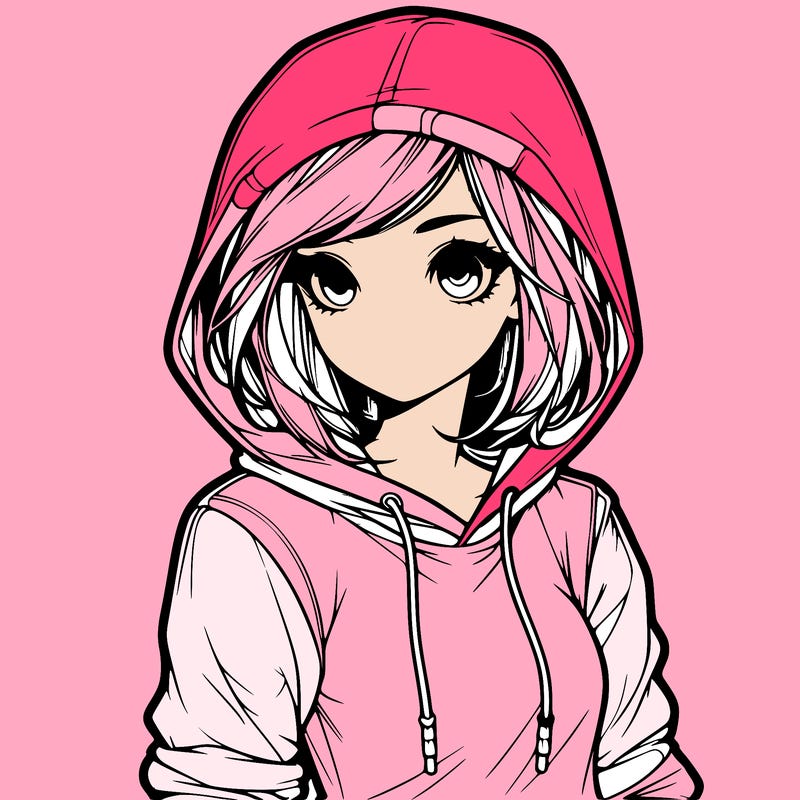 realistic girl with hoodie