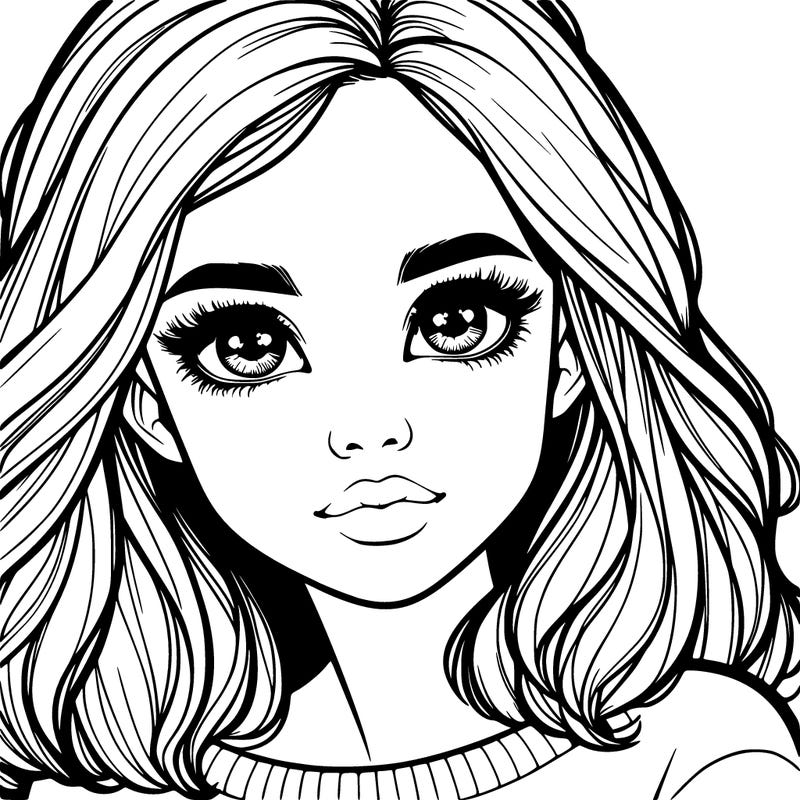 realistic girl whith cute eyes