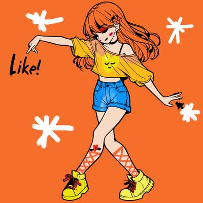 realistic girl danceing