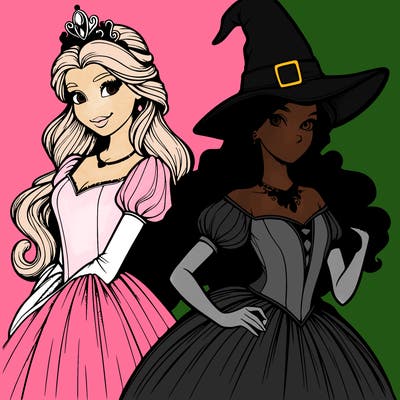 a realistic princess and a witch