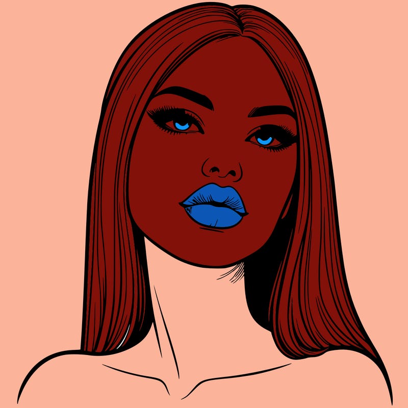 realistic woman with full lips