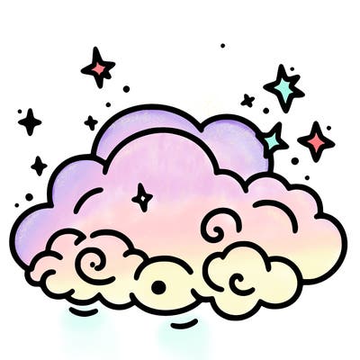 pink starry cloud sky