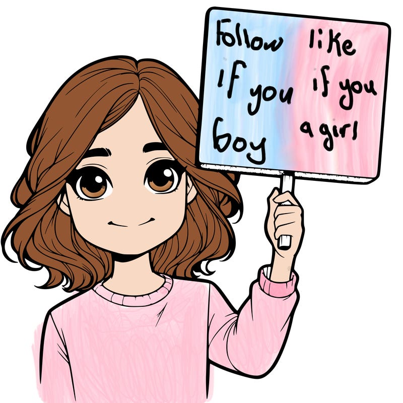 realistic girl holding up a sign