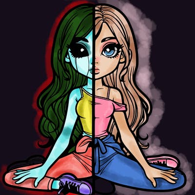 realistic girl split