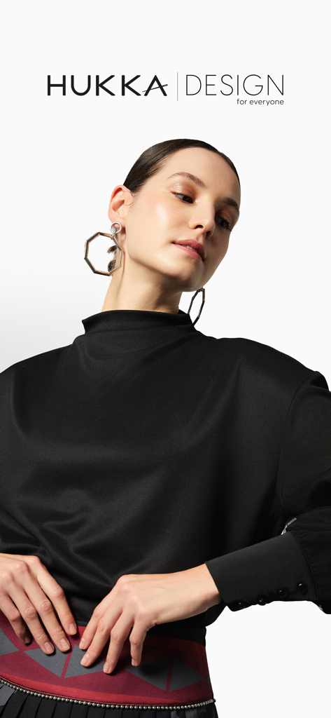 Hukka Design - Modern black high neck blouse by Hukka Design