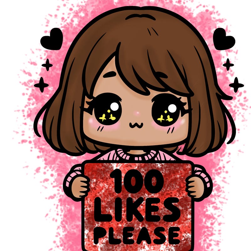 cute girl holding a sign saying 100 likes please