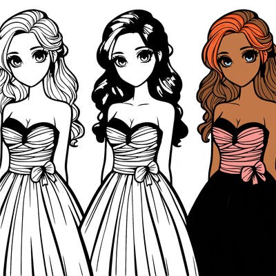 realistic girl in prom dress